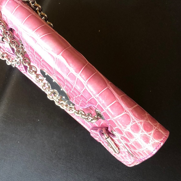 Ralph Lauren Ricky Id GENUINE alligator 🐊   chain handbag 👜 stunning - Picture 11 of 15